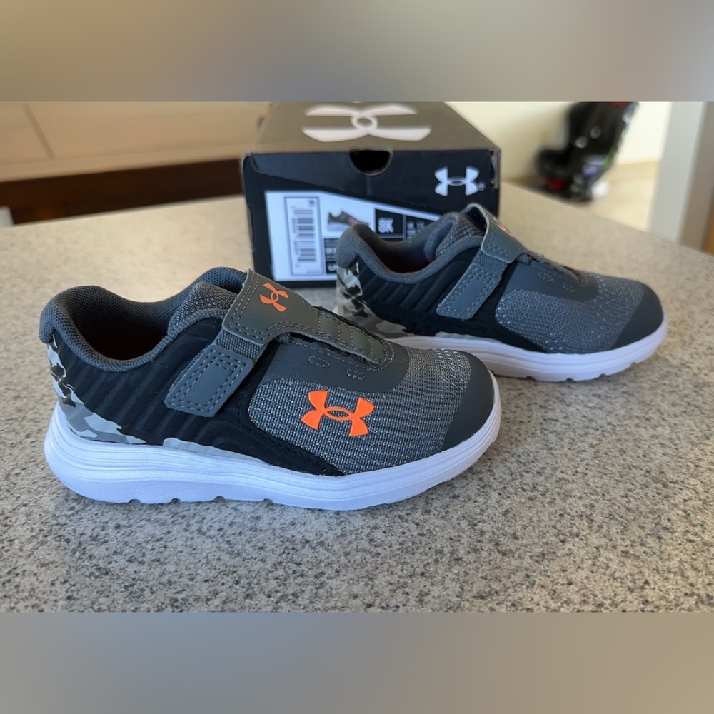 Under Armour Kids' Gray and Orange Shoes